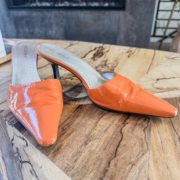 BCBGirls Orange Naplak Leather Melany Heels, Women's Size 9.5 - Picture 6 of 8
